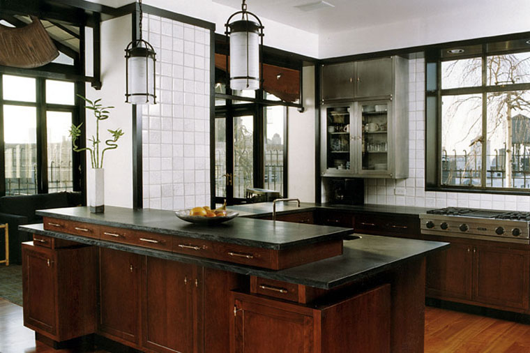Manhattan Penthouse Apartment Kitchen with Oriental influences designed by Felhandler Steeneken Architects, a women-owned firm specializing in traditional home architecture and interior design projects. We've long been interested in Sustainable Design and incorporate Green building techniques into our projects.