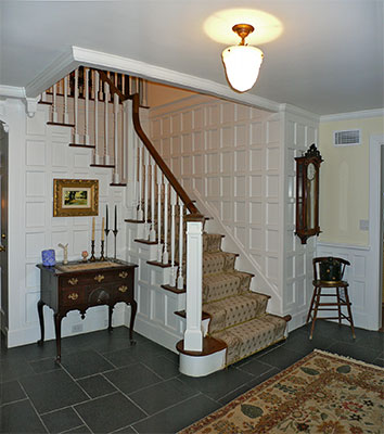 Panelling was added to the stair hall