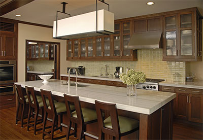 Kitchen with Cherry Cabinets
